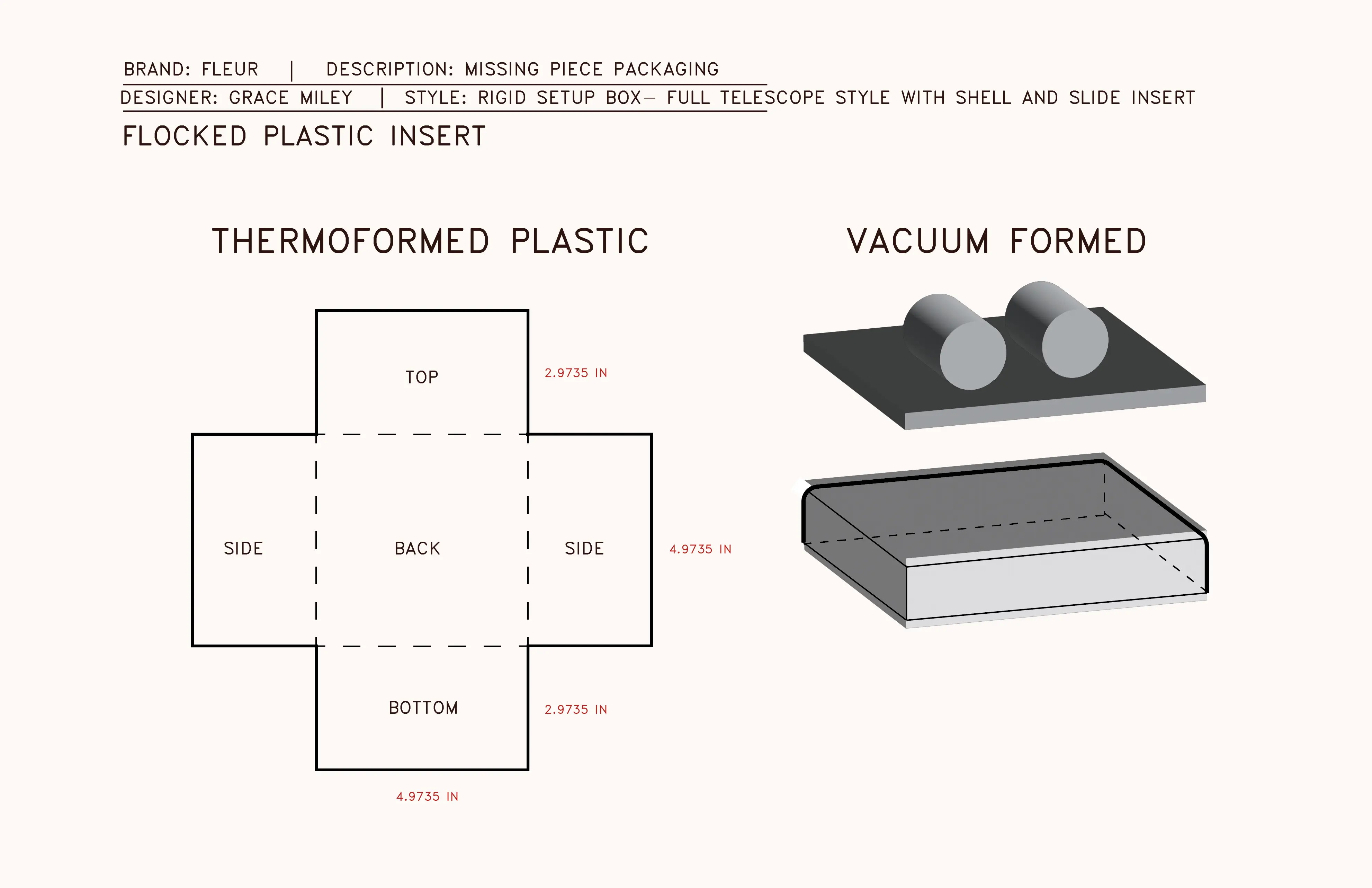 tech pack flocked insert